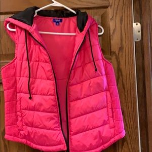 Hot pink zip up vest